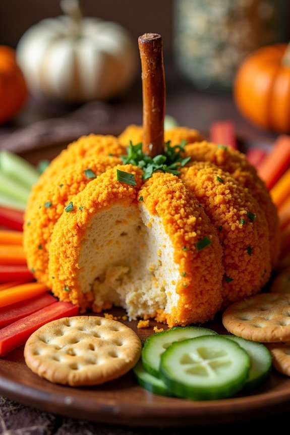 festive pumpkin cheese ball