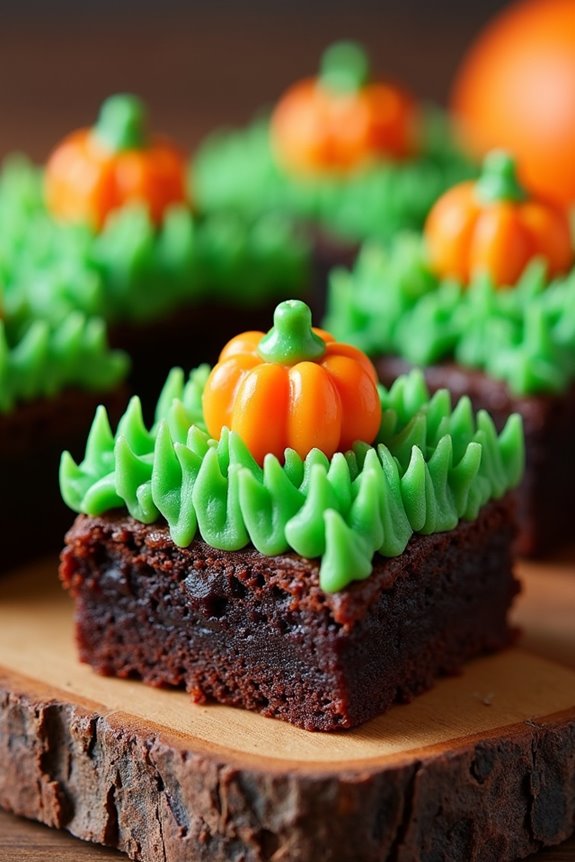 festive pumpkin patch brownies