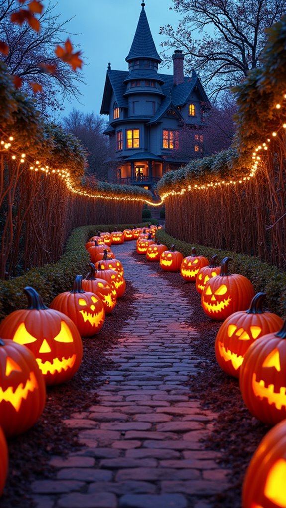 festive pumpkin walkway decor
