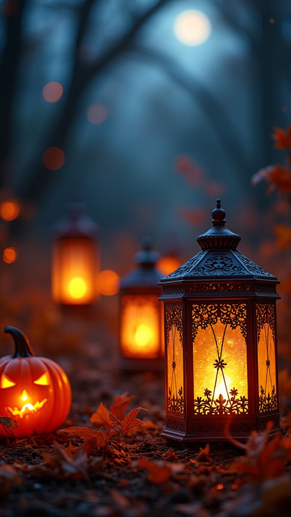 flickering lanterns create ambiance