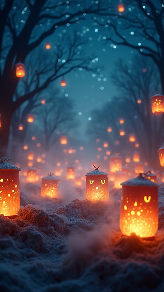 floating ghost lantern display