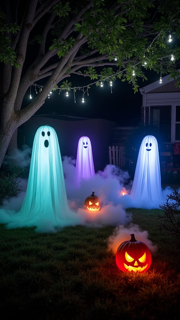 floating ghosts in darkness