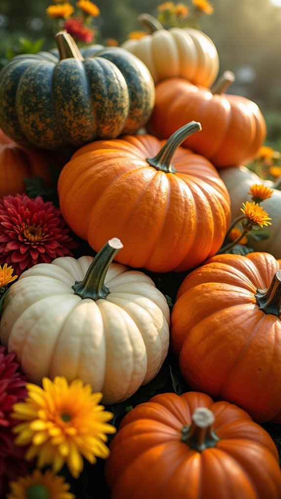 floral pumpkin centerpiece display