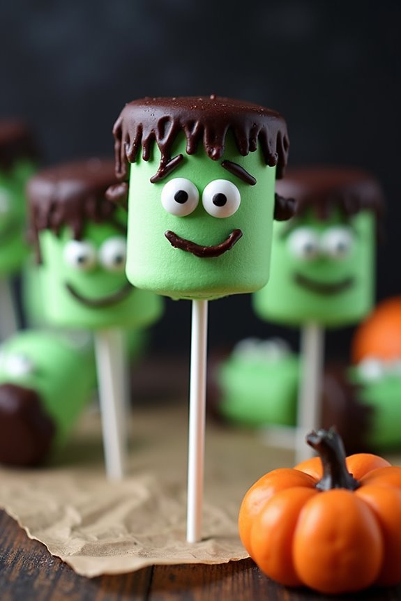 frankenstein themed marshmallow treats