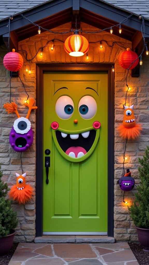 friendly monster door decor