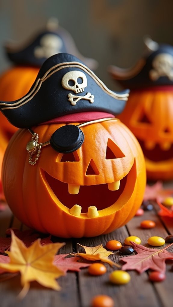 friendly pirate pumpkin decorations