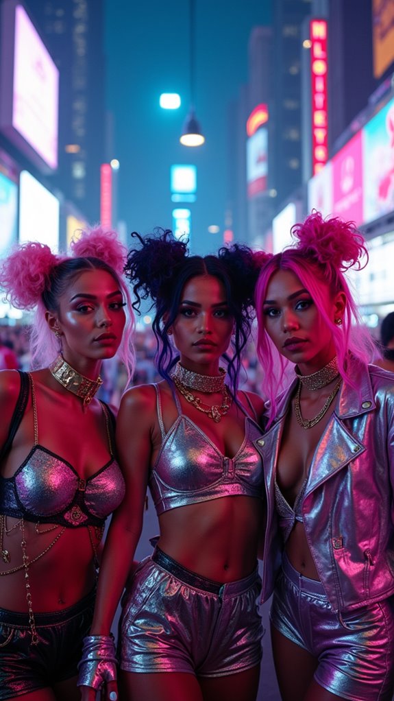 futuristic neon cyberpunk style
