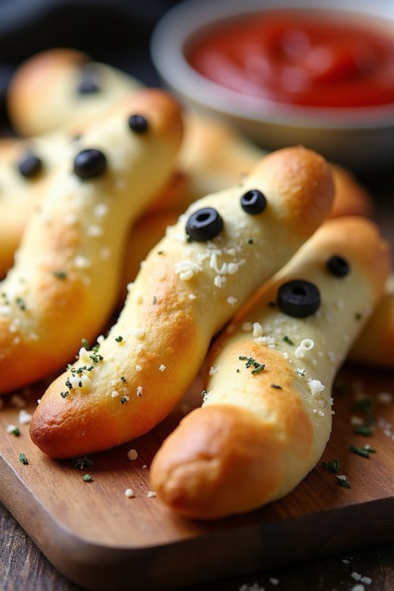 ghostly breadsticks halloween appetizer