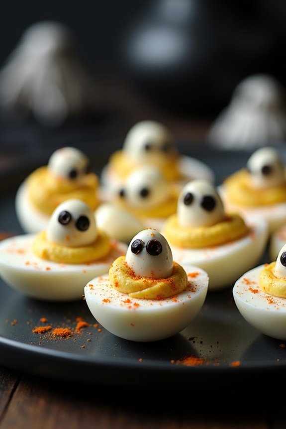ghostly halloween deviled eggs