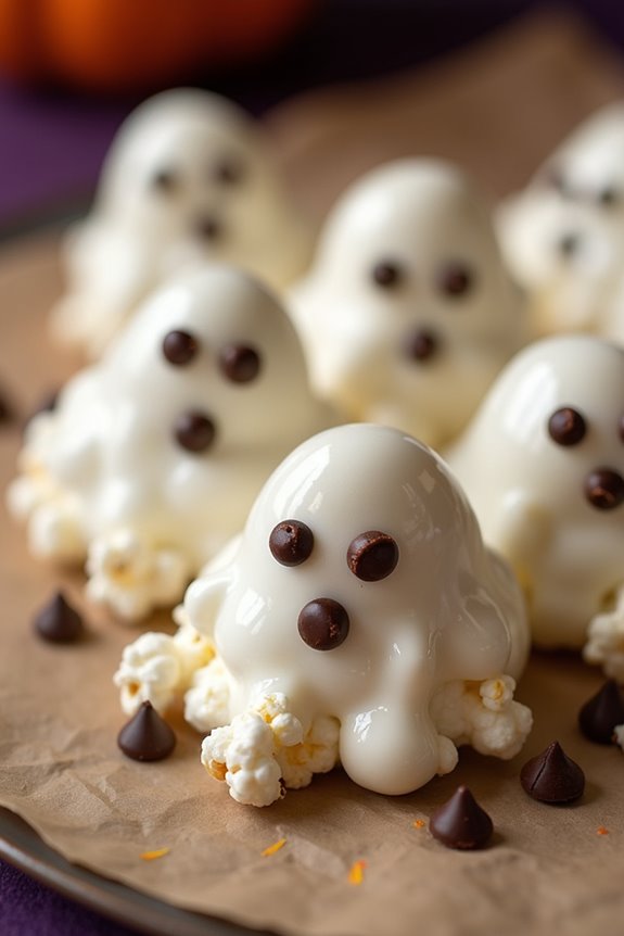 ghostly halloween popcorn treats