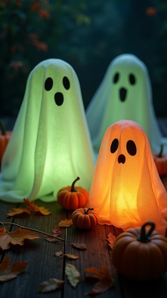 ghostly lanterns with candles