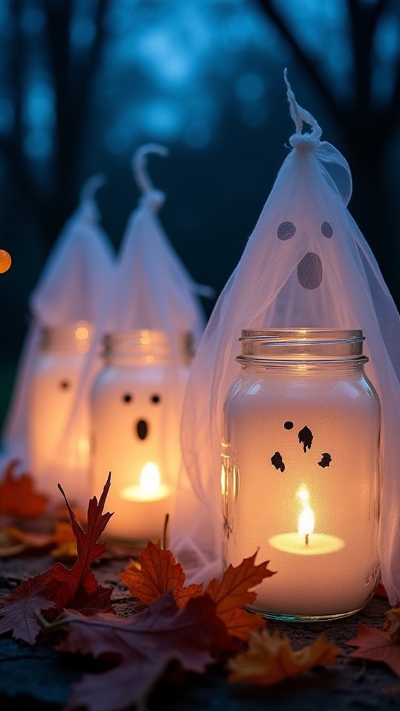 ghostly mason jar lanterns