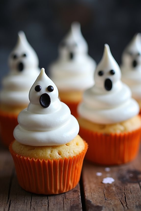 ghostly meringue cupcake toppers