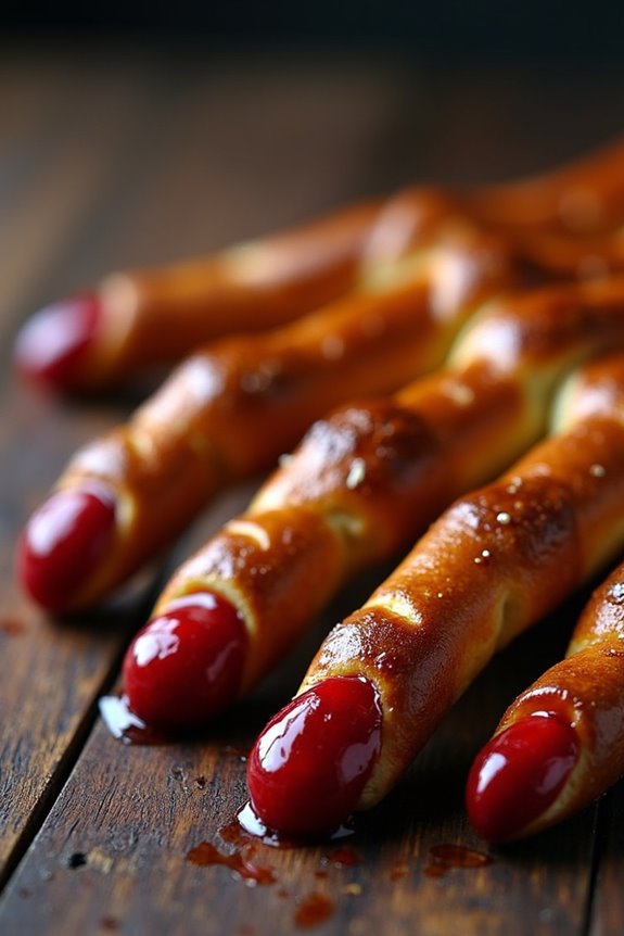 ghoulish halloween pretzel fingers