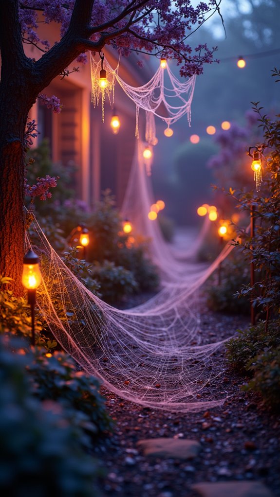 glimmering webs create ambiance