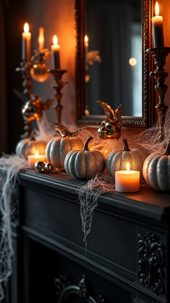 glitter enhances halloween decor