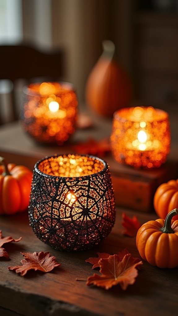glittery candle holders sparkle