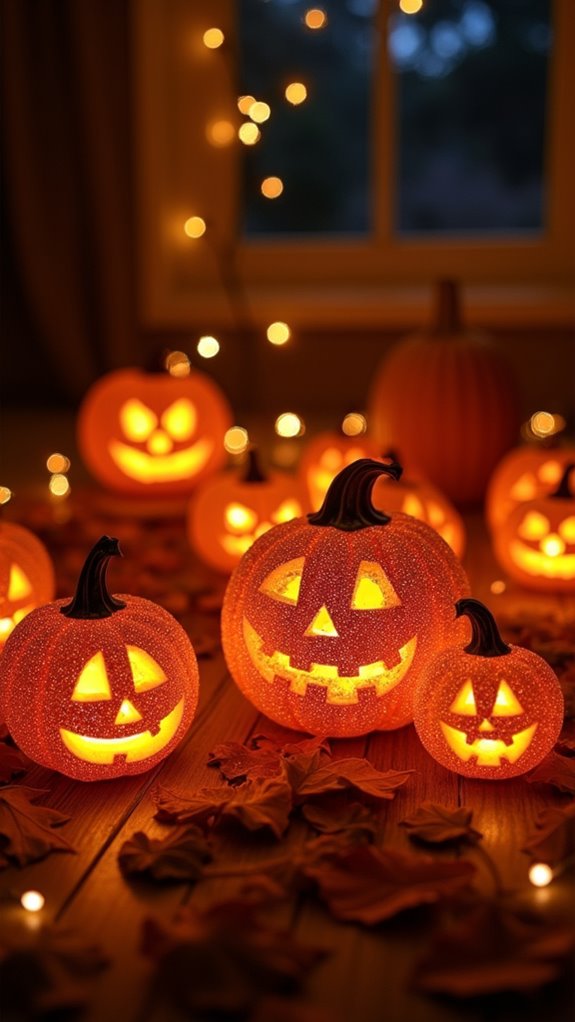 glittery pumpkin night lights