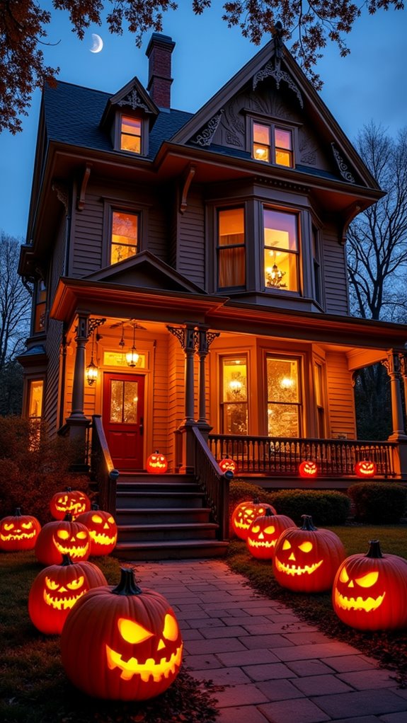 glowing jack o lanterns delightfully illuminate