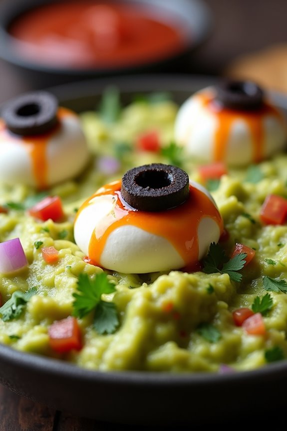gory halloween guacamole eyeballs