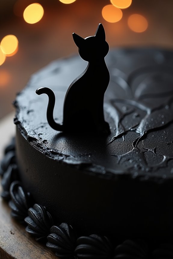 halloween black cat cake