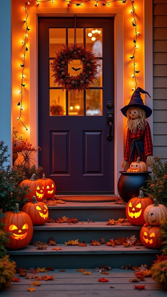 halloween decorated front door