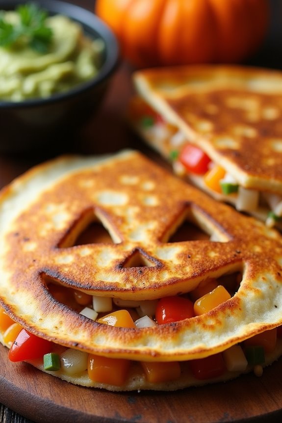 halloween themed cheesy quesadillas