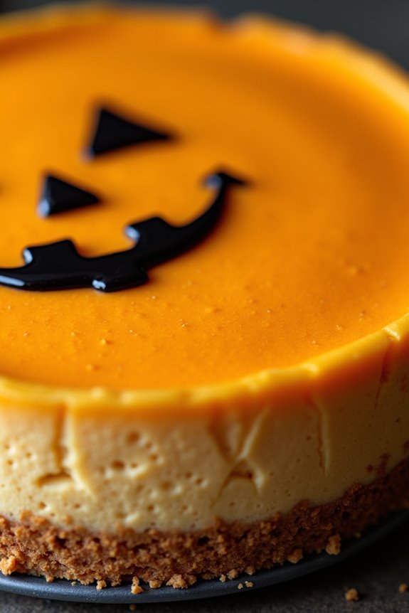 halloween themed pumpkin cheesecake delight