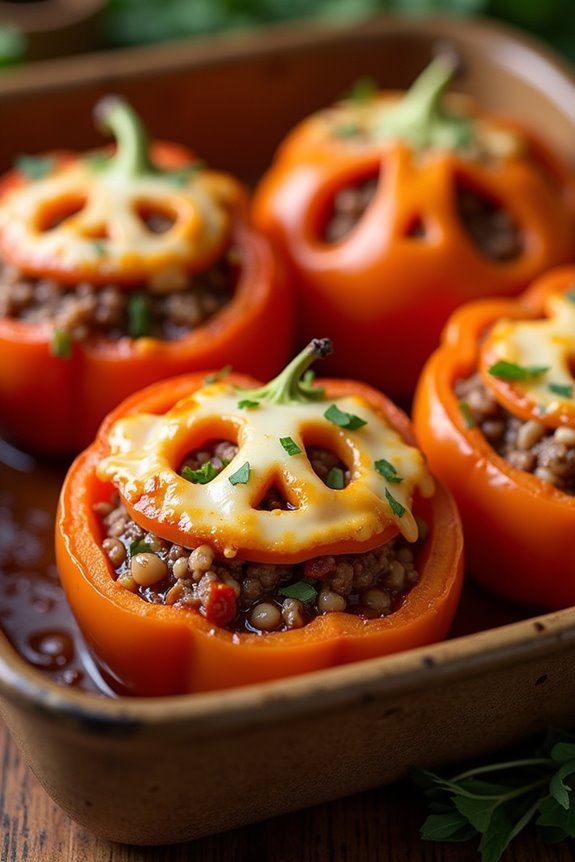 halloween themed stuffed peppers recipe