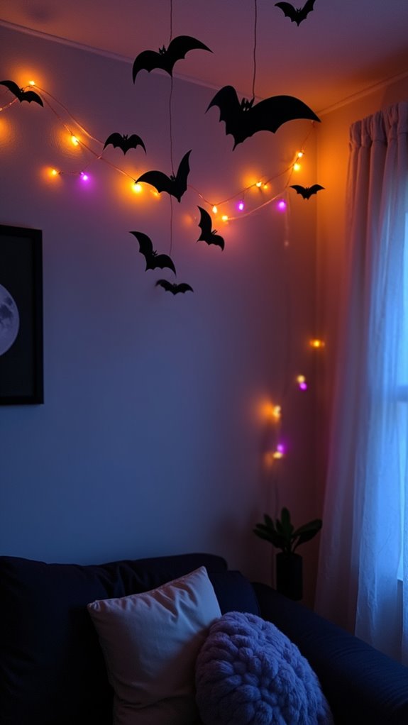 hanging bat silhouettes decoration