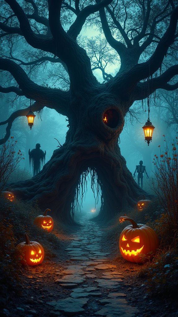 haunted forest entrance setup