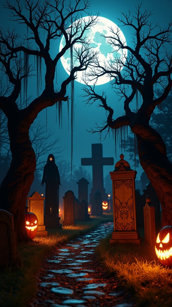 haunted graveyard halloween display