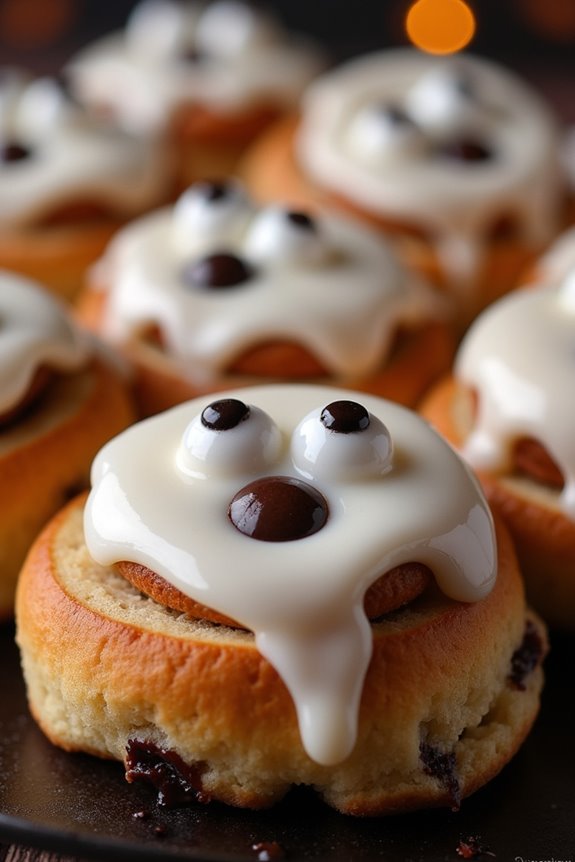 haunted halloween cinnamon rolls