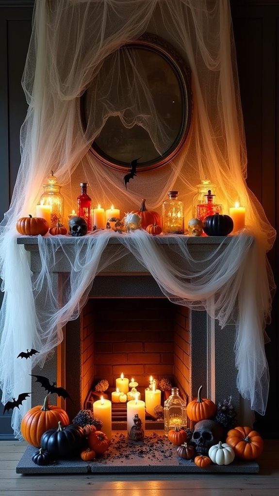 haunting mantle halloween display