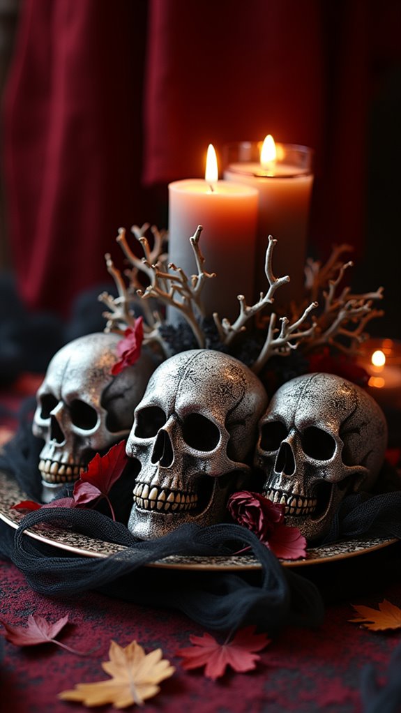 hauntingly chic skull arrangement