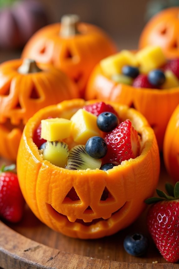 healthy halloween fruit cups
