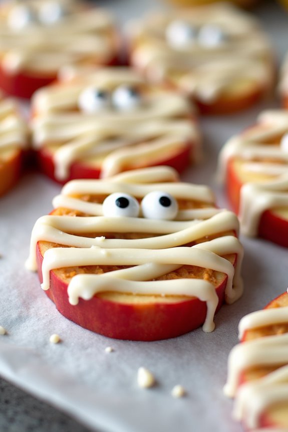 healthy halloween mummy apples