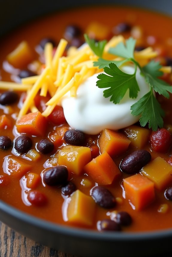 hearty pumpkin black bean chili