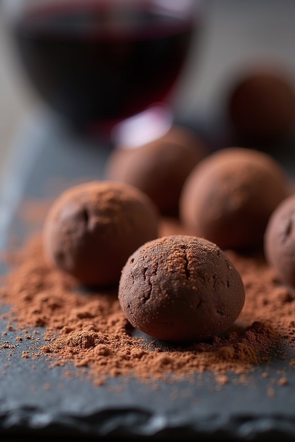 indulgent chocolate wine truffles