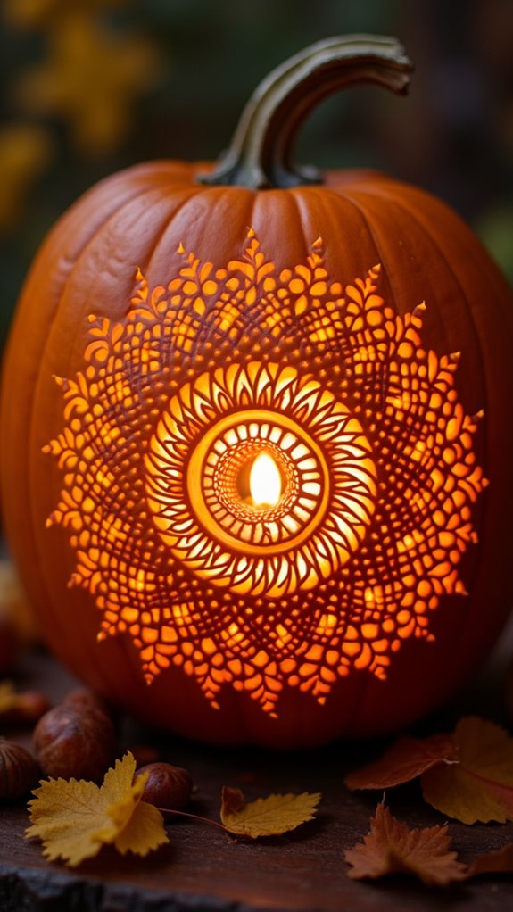 intricate pumpkin carving artistry