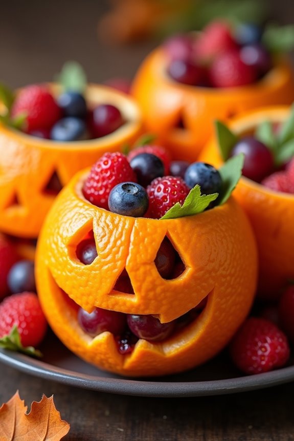 jack o lantern fruit bowls