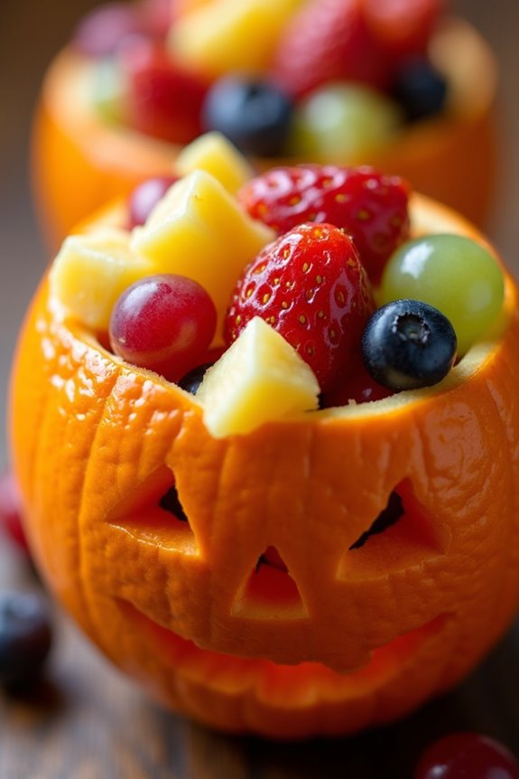 jack o lantern fruit cups