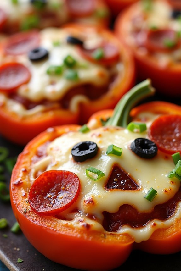 jack o lantern pepper pizzas