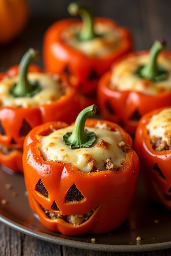 jack o lantern stuffed peppers