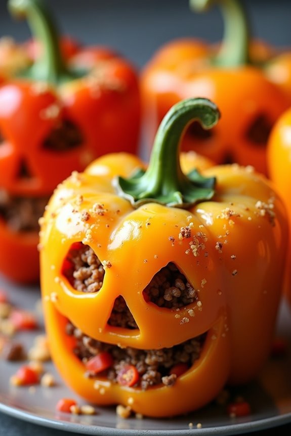 jack o lantern stuffed peppers