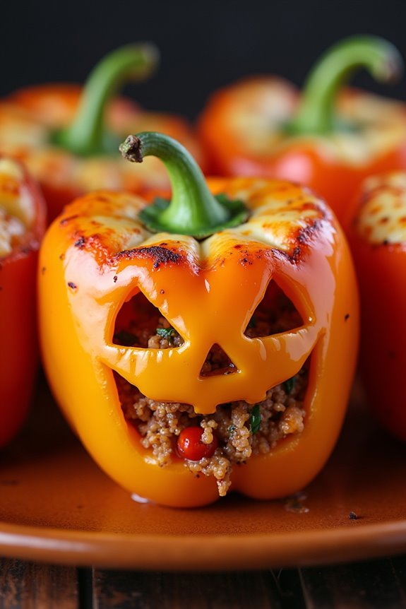 jack o lantern stuffed peppers