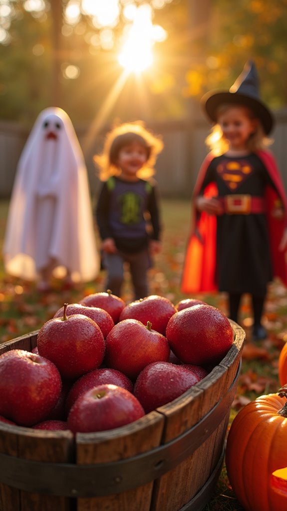 joyful halloween apple bobbing