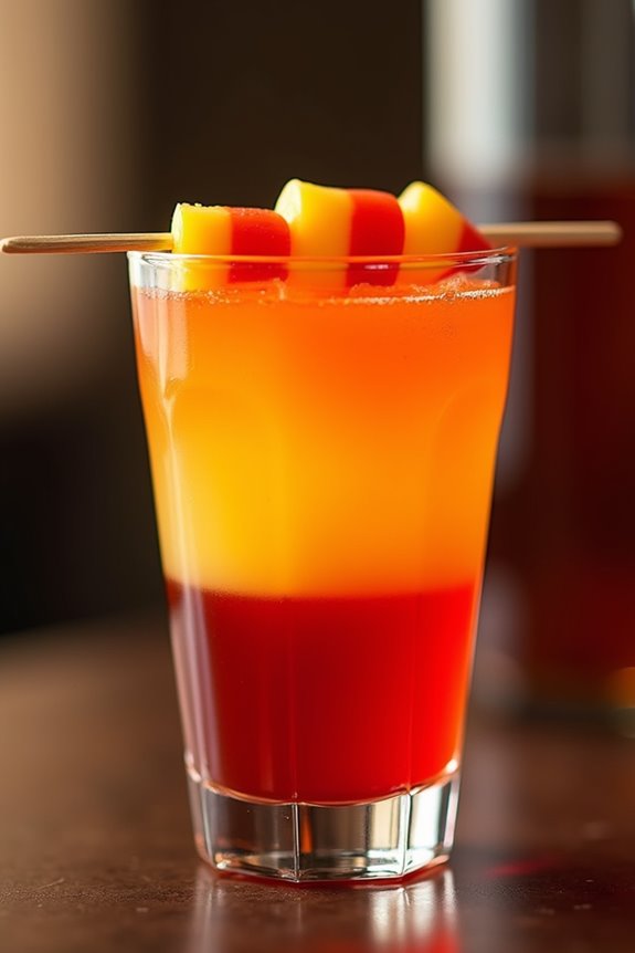 layered halloween candy cocktail