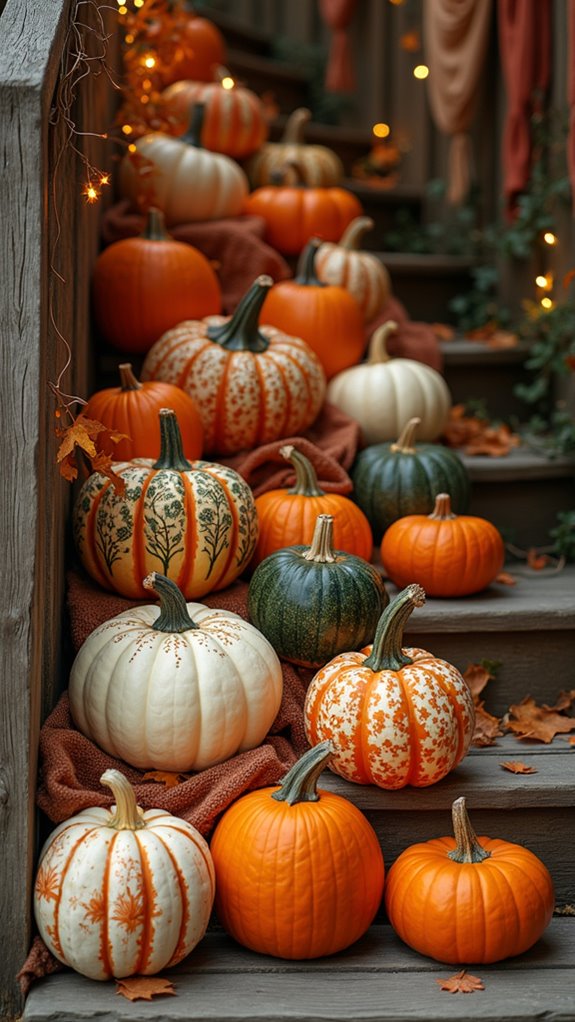 layered pumpkin autumn decor