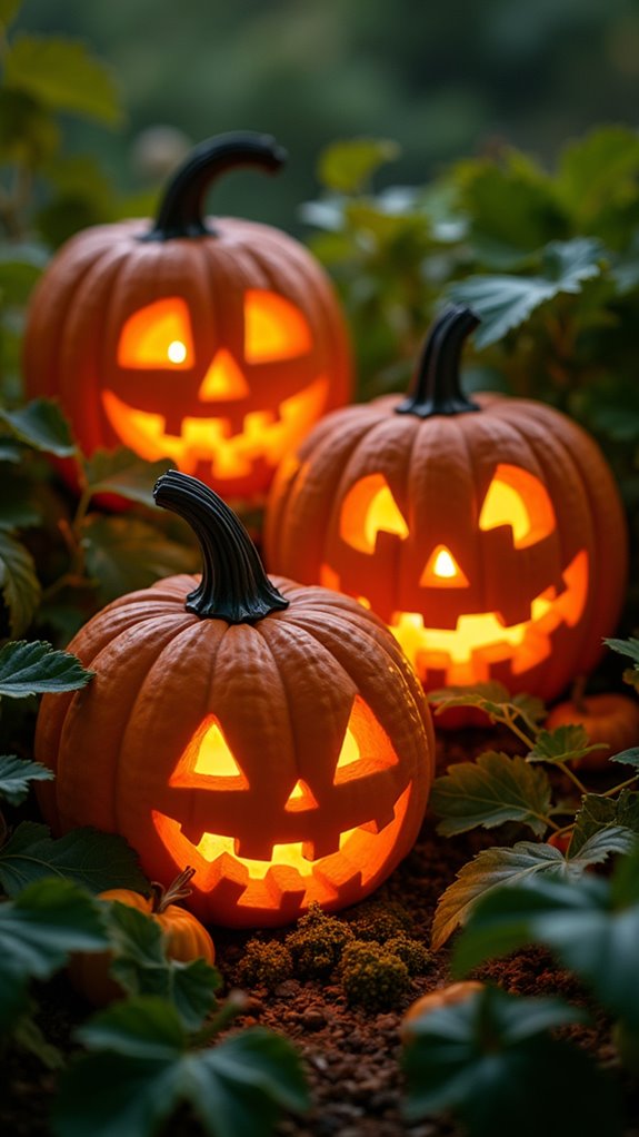leafy vine pumpkin design
